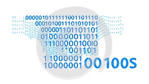 Digital Code Stream: Binary Information Technology Flow, vector design Generative AI