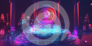 A Digital Coin Displaying Holographic Blockchain Features for Secure Financial Transactions photo