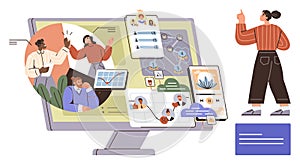 Digital Collaboration with Data Visualizations, Workflow, and Communication Elements