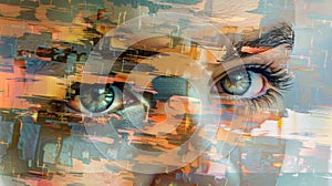 A digital collage featuring a blend of recognizable faces and distorted glitchy features created by a neural networks photo