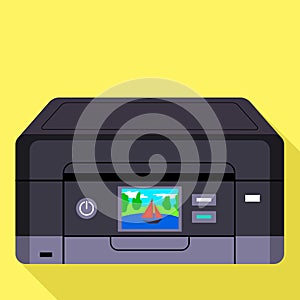Digital color printer icon, flat style