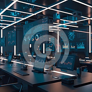 Digital Command Center Displaying Real-Time Data and Analytical Insights Globally.
