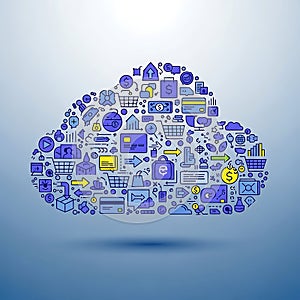Digital Commerce Cloud Computing Concept