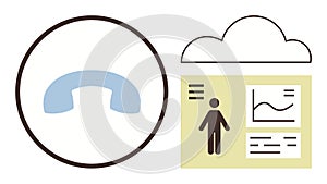 Digital Communication and Cloud-Based Data Visualization Concept