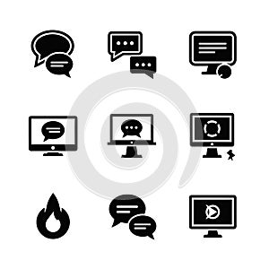 Digital Communication and Computer Interface Icon Set