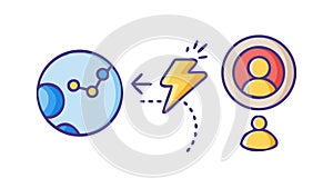 Digital Communication - Data Exchange Connectivity, vector design Generative AI