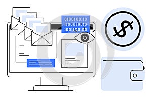 Digital communication, data privacy, and financial transactions on a computer interface