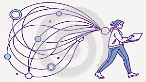 Digital Communication & Information Flow, vector design Generative AI