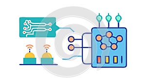 Digital Communication Interface, Network and Data, vector design Generative AI