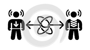 Digital Communication Link, Human Connection Network, vector design Generative AI