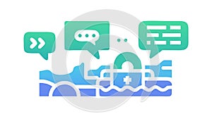 Digital Communication: Network Chat and Information Exchange, vector design Generative AI