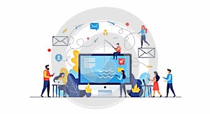 Digital Communication and Online Interaction Concept