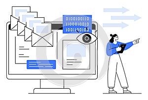 Digital Communication and Privacy Monitoring Concept with Email Data Encryption