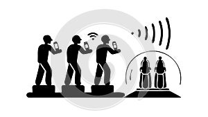 Digital Communication: Social Interaction Information Flow, vector design Generative AI