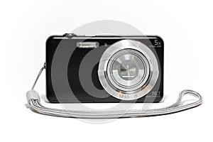 Digital compact camera with strap