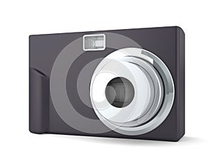 Digital Compact Photo Camera on the White