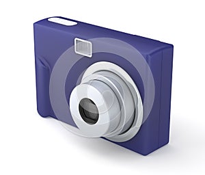 Digital Compact Photo Camera on the White