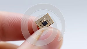 Digital Component: Hand with Microchip, Isolated White