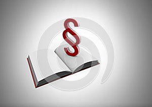 3D Section symbol icon and open book