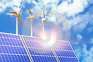 Digital composite of 3d solar panel