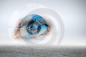 Digital composite of Eye scanner interface