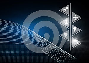 Icons interface of Internet Of Things over blue background