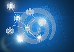 Icons interface of Internet Of Things over blue background