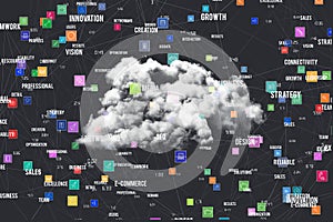 Digital composite image of cloud computing