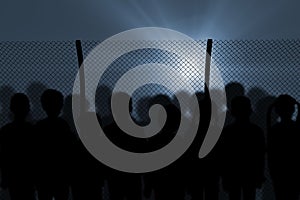 Digital composite image of fence