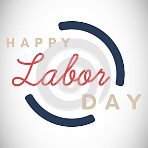 Digital composite image of happy labor day text with blue outline