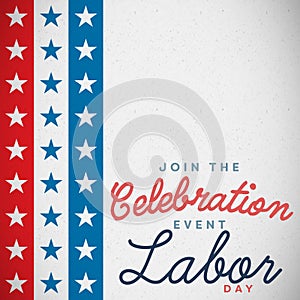 Composite image of digital composite image of join celebratio event labor day text