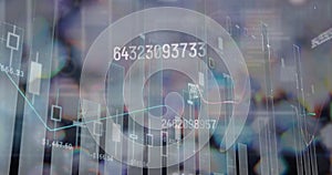 Digital composite image of multiple changing numbers and statistical data processing