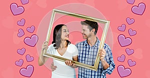 Digital composite of loving couple