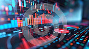 Digital composite of stock market data displays