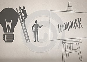 Teamwork graphics with soft background