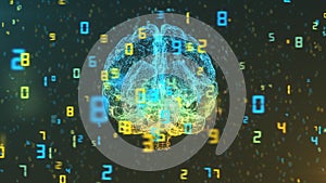 Brain and numbers - Big Data and statistics - front view