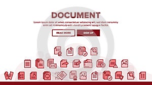 Digital, Computer Documents, File Vector Linear Icons Set