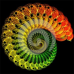 Digital computer fractal art abstract fractals colorful crocheted shell