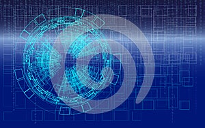 Digital conceptual technology background blue binary code