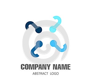 Digital connect creative symbol. Abstract business company logo, internet, people connect logotype idea vector.