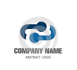 Digital connect creative symbol. Abstract business company logo, internet, people connect logotype idea vector.