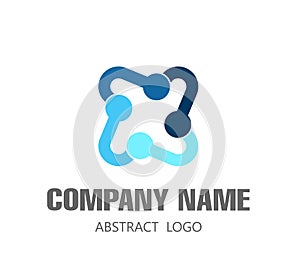 Digital connect creative symbol. Abstract business company logo, internet, people connect logotype idea vector.