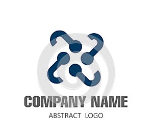 Digital connect creative symbol. Abstract business company logo, internet, people connect logotype idea vector.