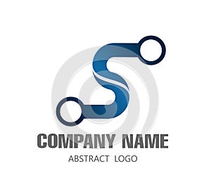 Digital connect S letter logo creative symbol. Abstract business company logo, internet, people connect logotype idea vector.