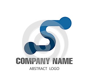 Digital connect S letter logo creative symbol. Abstract business company logo, internet, people connect logotype idea vector.