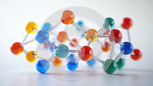 Digital Connection: An Abstract 3D Rendering of Vibrant Interconnected Objects and Lines with Recognizable Symbols, Perf