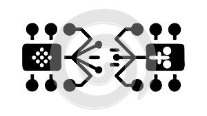 Digital Connection Blocks Data Flow Vector, vector design Generative AI