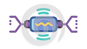Digital Connection Data Flow, Network Technology Icon, vector design Generative AI
