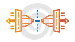 Digital connection, network nodes, data link. vector design Generative AI