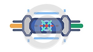 Digital Connection Node Network Technology Circuit Vector, vector design Generative AI